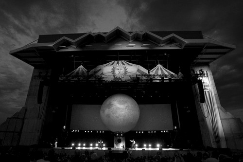 Large outdoor stage production at night